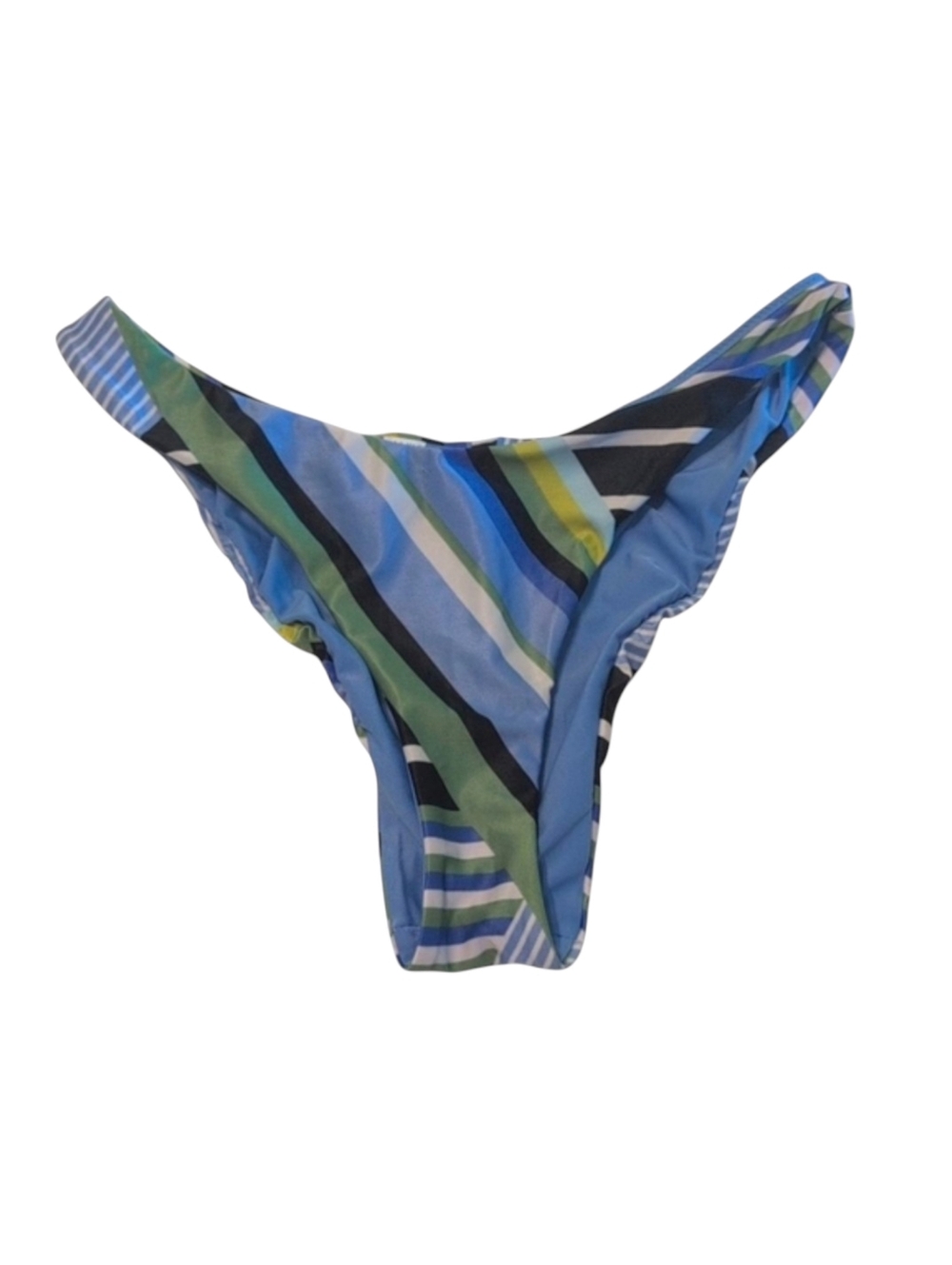 aerie Cheekier Bikini Bottom Blue Stripes Size Medium